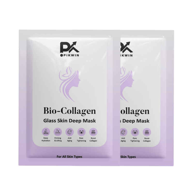 Pikwin Bio Collagen Face Sheet Mask | Korean Glass Skin Anti Aging Formula Pikwin Bio Collagen Face Sheet Mask | Korean Glass Skin Anti Aging Formula