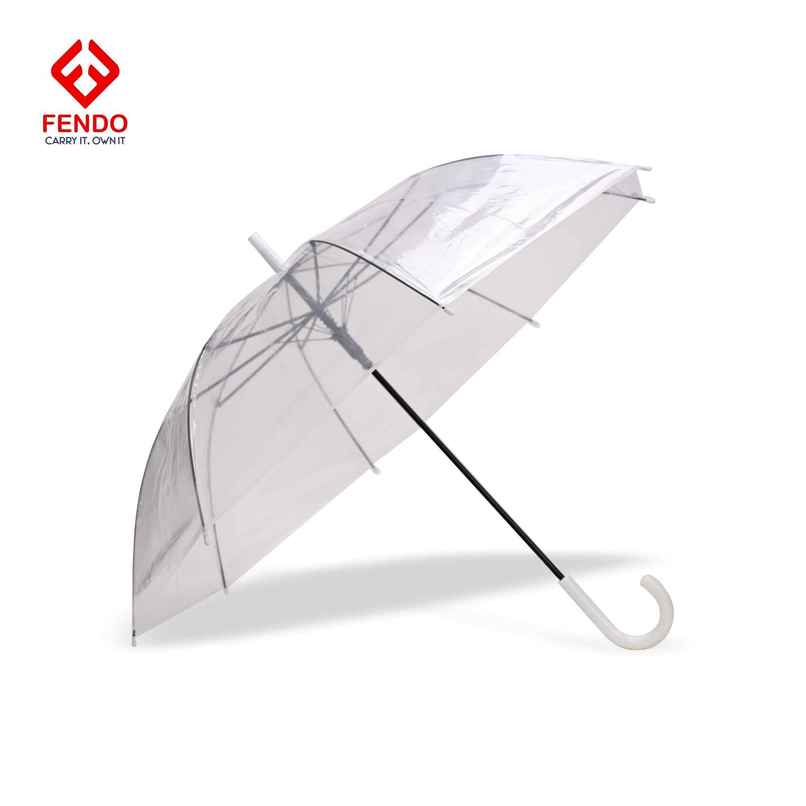 Fendo Straight Korean Umbrella | Transparent | 23 Inch | 1 Fold