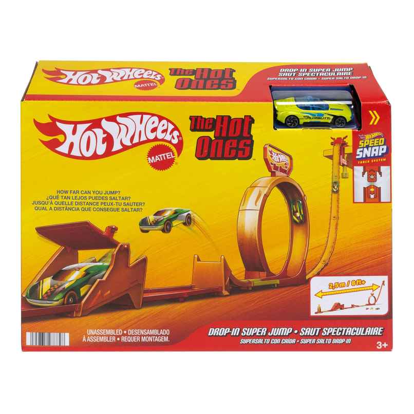 Hot Wheels Action Hot Ones Gravity Drop Track Set and 1:64 Scale Die Cast Toy Car