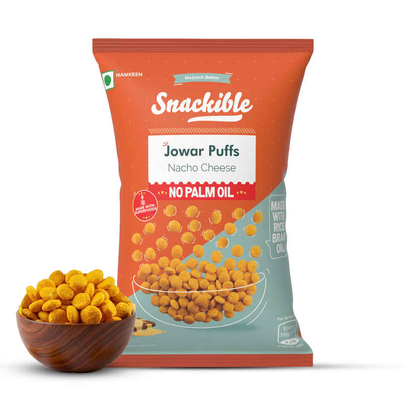 Snackible Nacho Cheese Jowar Puffs | Millet Snack