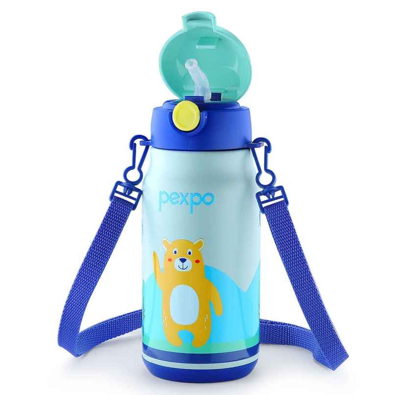 Pexpo Poggo Hot & Cold Stainless Steel Kids Bottle | Thermosteel Flask | Green | 425 ml Pexpo Poggo Hot & Cold Stainless Steel Kids Bottle | Thermosteel Flask | Green | 425 ml