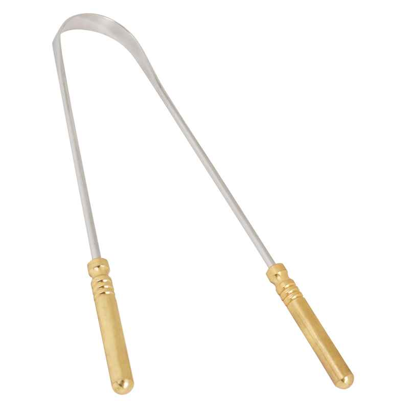 Midazzle Stainless Steel Tongue Cleaner with Brass Handle | MIOT7503
