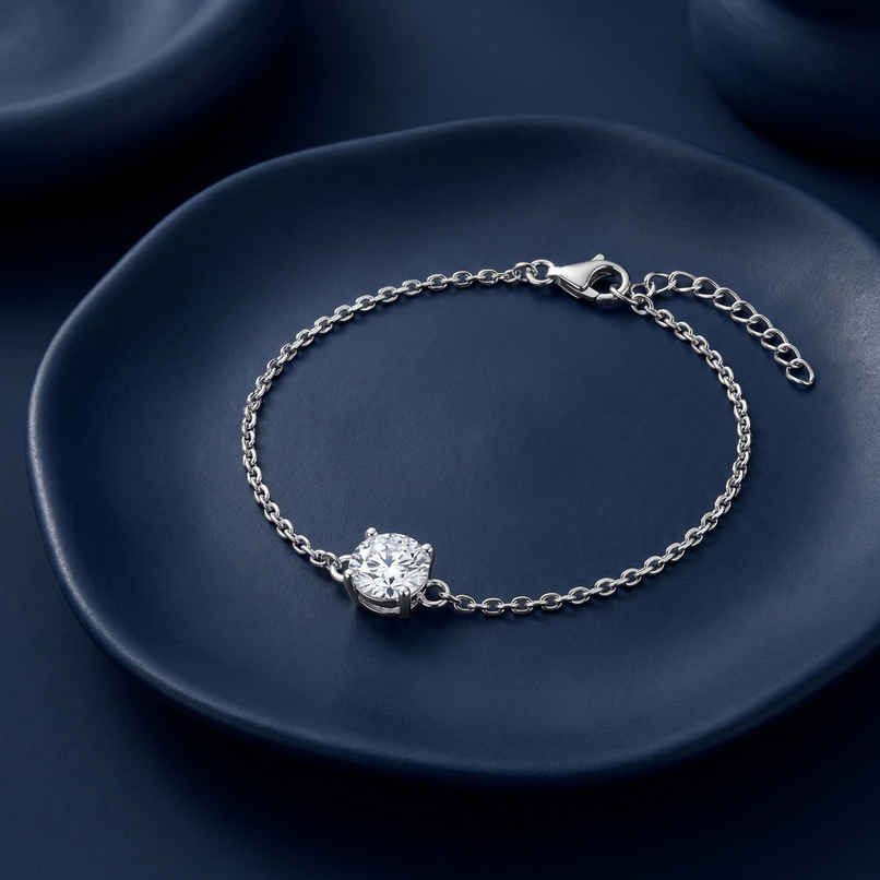GIVA Silver Solitaire Bracelet