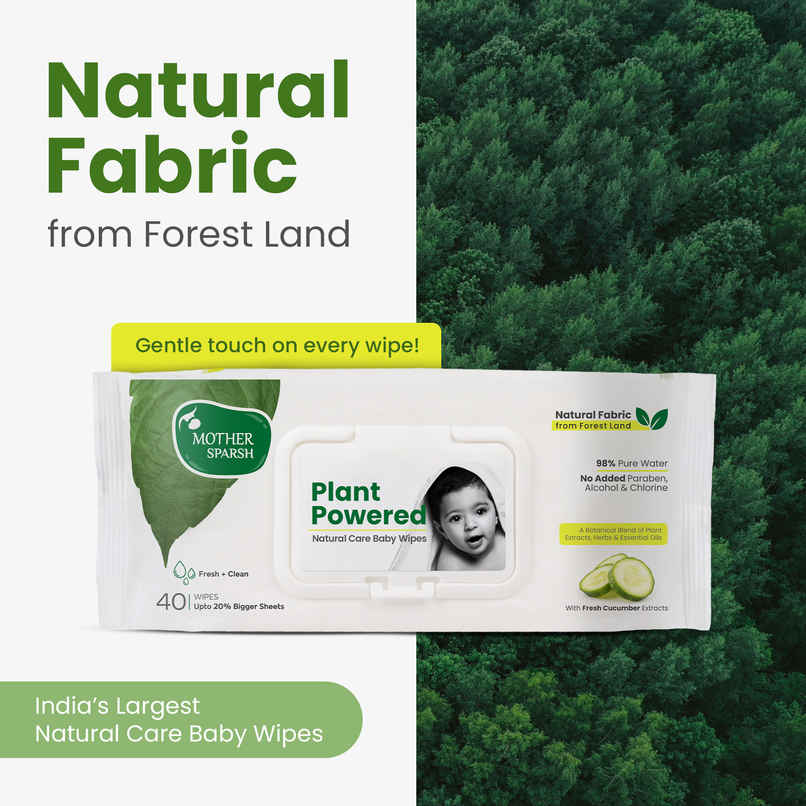 Mother Sparsh Plant Powered Natural Care Baby Wipes with Cucumber Extract