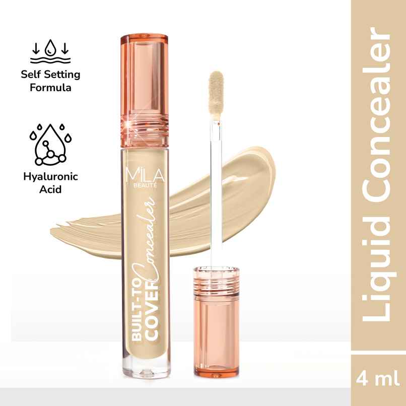 Mila Beaute Build to Cover Matte Liquid Concealer - Full Coverage, Waterproof | 104 Natural Beige