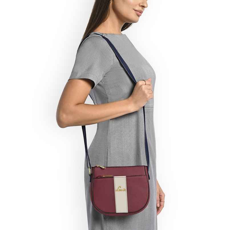 Lavie Women's Colourblock Spade Crossbody Sling Bag | Ladies Purse Handbag | Red