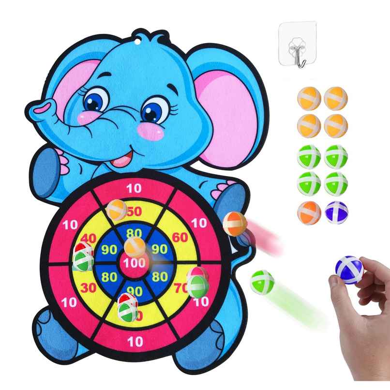 Kidology Dart Board for Kids | Indoor Party Game with 10 Sticky Balls | Gift for Kids
