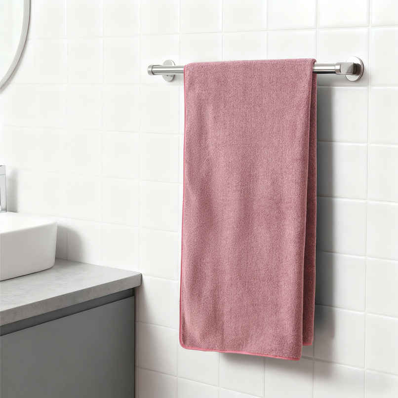 Story@Home Microfiber Towels | Solid Bath Towel | 400 GSM | XL | Pink