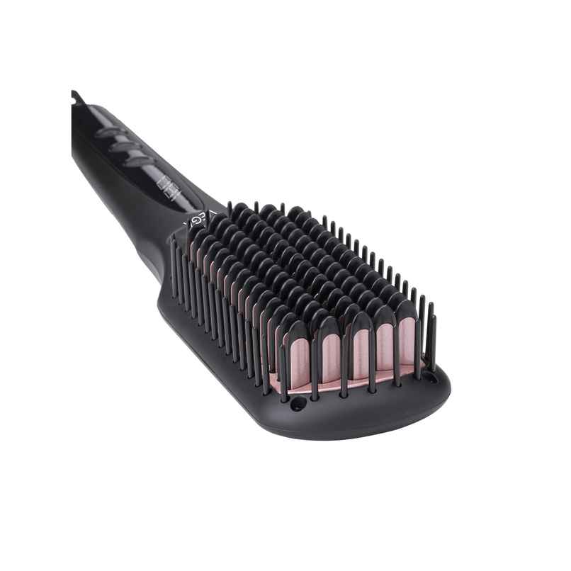 Vega Black Shine Hair Straightener Brush for Women, Straight in Min, (VHSB-04)