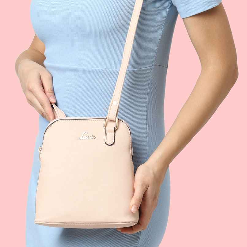 Lavie Women's Merlin Vertical Dome Cross Body Sling Bag | Ladies Purse Handbag | Light Pink