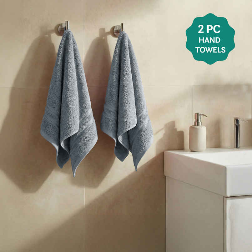 Home Elegance by My Trident Comfort Living Gym Cotton Hand Towel | New Grey Home Elegance by My Trident Comfort Living Gym Cotton Hand Towel | New Grey