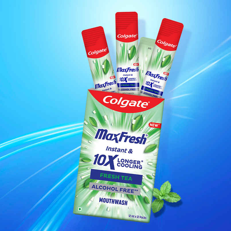 Colgate MaxFresh Mouthwash Sachet Stick Travel & Daily Freshness 0% Alcohol - Fresh Tea