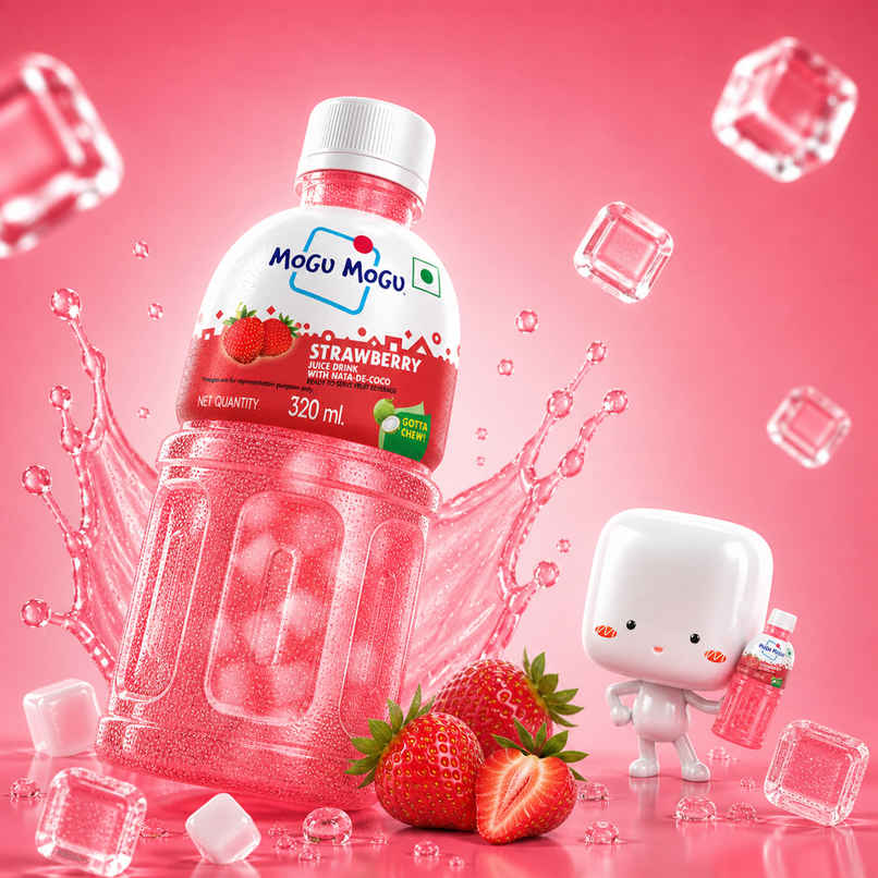 Mogu Mogu Strawberry Fruit Drink with Nata de Coco