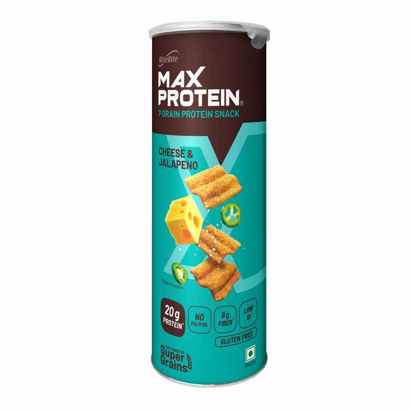 RiteBite Max Protein Cheese and Jalapeno Multigrain Protein Chips 20g Protein 8g Fiber Gluten Free