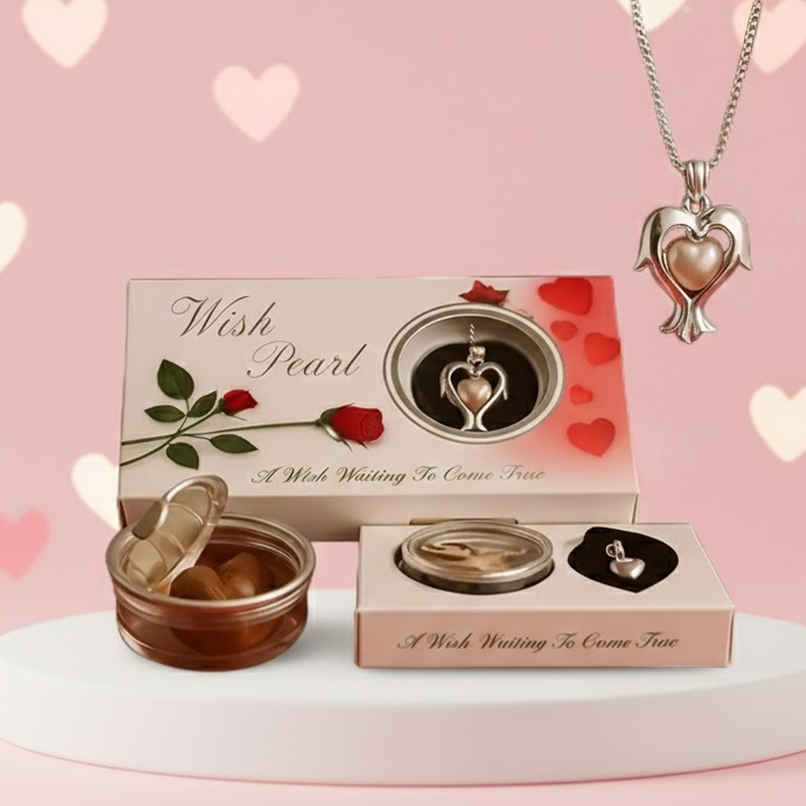 Mystery Pearl Gift Set | Heart Cage Necklace Real Pearl Romantic Surprise | Perpetual Mart