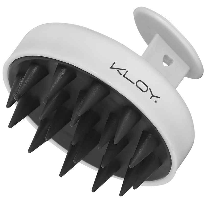 Kloy Round Hair Scalp Massager Shampoo Brush | Super Soft Bristles | Anti-Dandruff | White