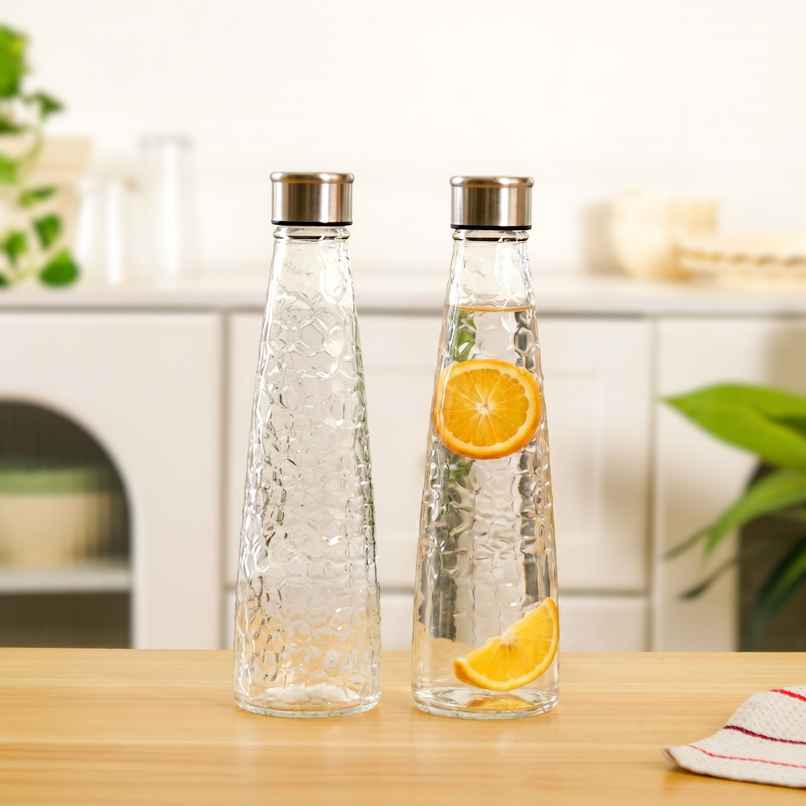 Nestasia Glass Bottle with Stainless Steel Lid Set | 750 ml