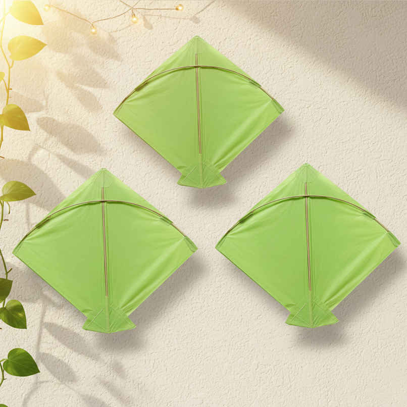 Paper Kite | Light Green | Pack of 3 | Patang | Samsidhi Paper Kite | Light Green | Pack of 3 | Patang | Samsidhi