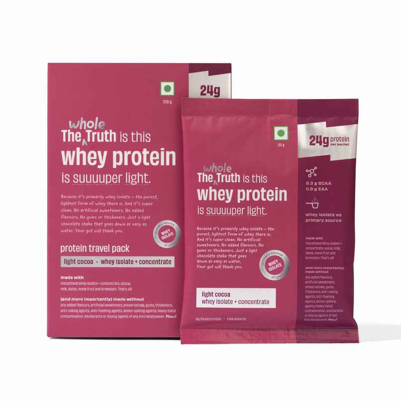 The Whole Truth Light Cocoa Whey 24G Protein Pack of 6 The Whole Truth Light Cocoa Whey 24G Protein Pack of 6