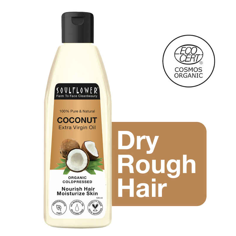 Soulflower Cold Pressed Coconut Hair Oil for Deep Nourishment