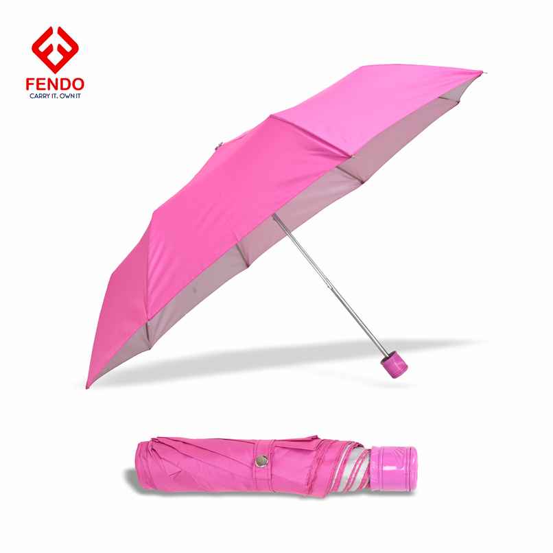 Fendo Aura Hand Open Sun & Rainproof Regular Umbrella For Men & Women | Rani Pink | 21.5 Inch | 3 Fold Fendo Aura Hand Open Sun & Rainproof Regular Umbrella For Men & Women | Rani Pink | 21.5 Inch | 3 Fold