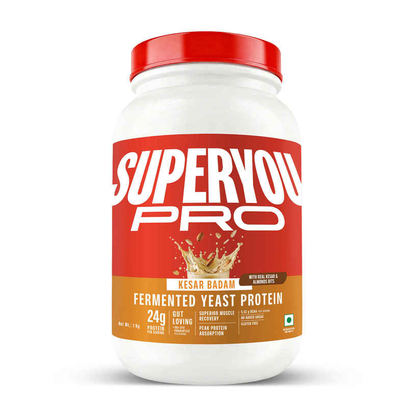 SuperYou Pro Fermented Yeast Protein - Kesar Badam | 24g Protein Per Scoop SuperYou Pro Fermented Yeast Protein - Kesar Badam | 24g Protein Per Scoop