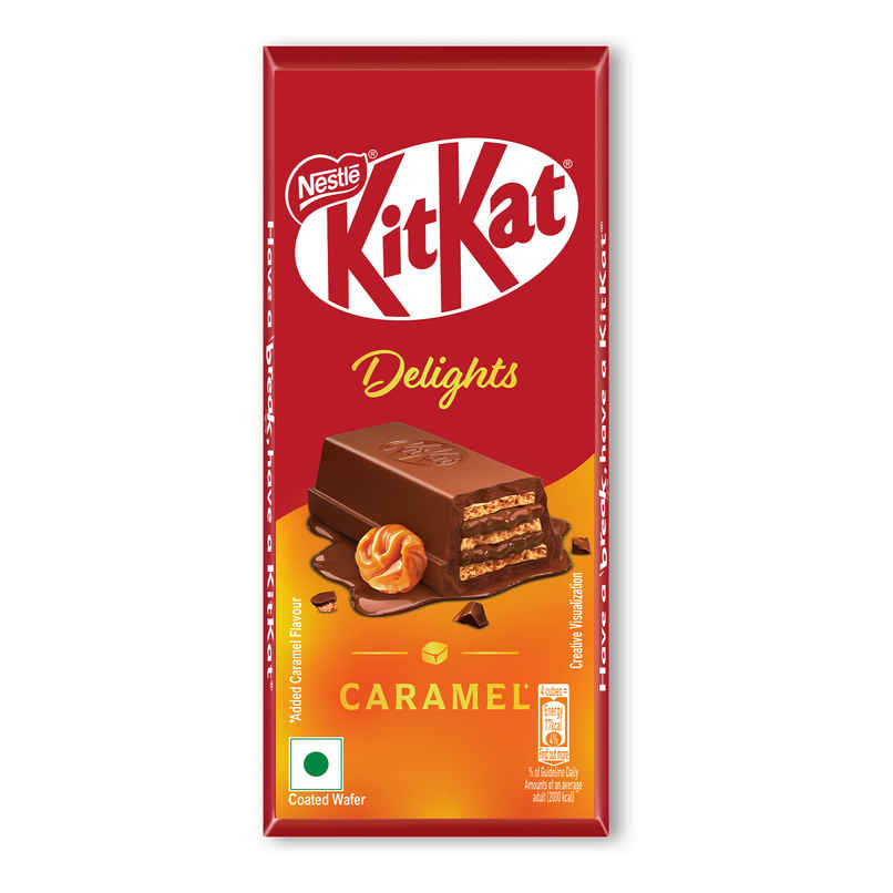 Nestle KitKat Delights Caramel Choco Coated Wafer Chocolate Bar Nestle KitKat Delights Caramel Choco Coated Wafer Chocolate Bar