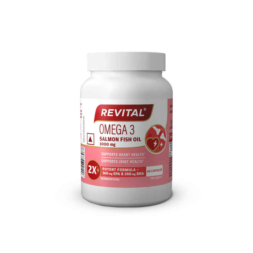 Revital Omega 3 Salmon Fish Oil | 1000mg | Triglyceride Form | Supports Heart & Joint Health Revital Omega 3 Salmon Fish Oil | 1000mg | Triglyceride Form | Supports Heart & Joint Health