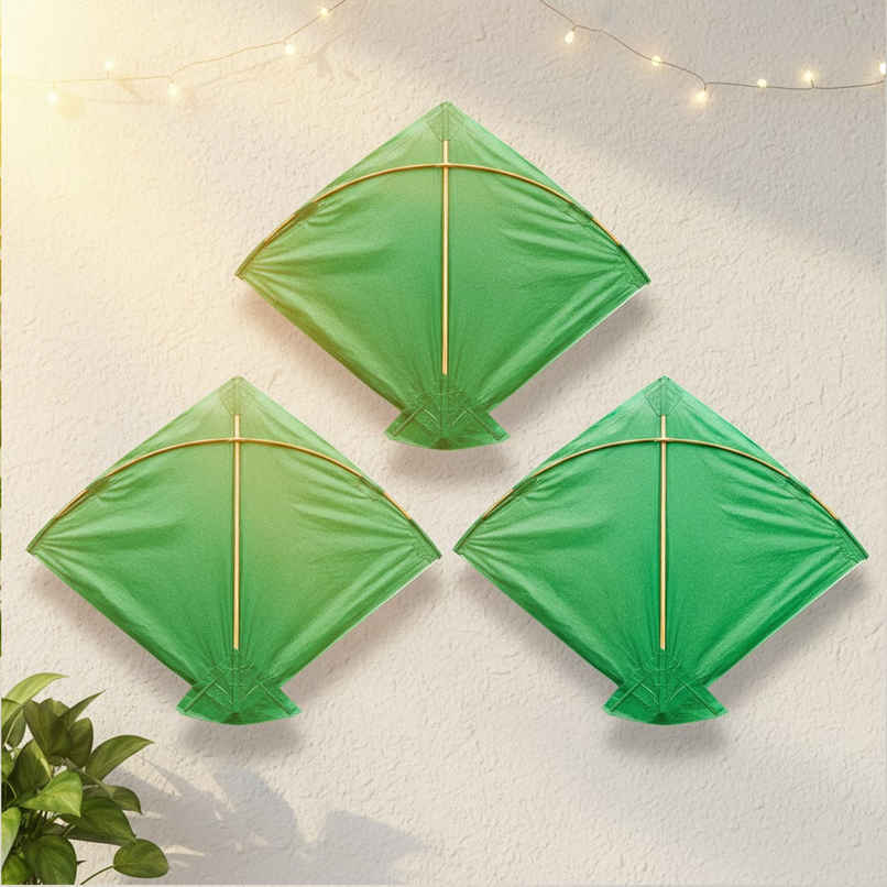 Paper Kite | Green | Pack of 3 | Patang | Samsidhi Paper Kite | Green | Pack of 3 | Patang | Samsidhi