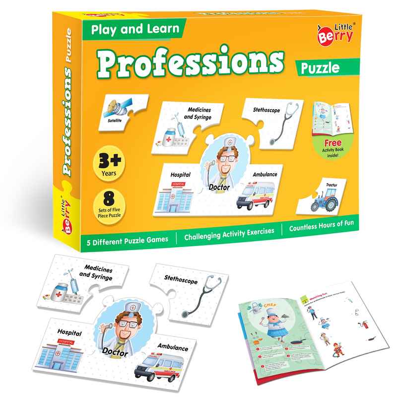Little Berry Professions Puzzle Game For Kids: Play And Learn Puzzle With Activity Book - Lb37