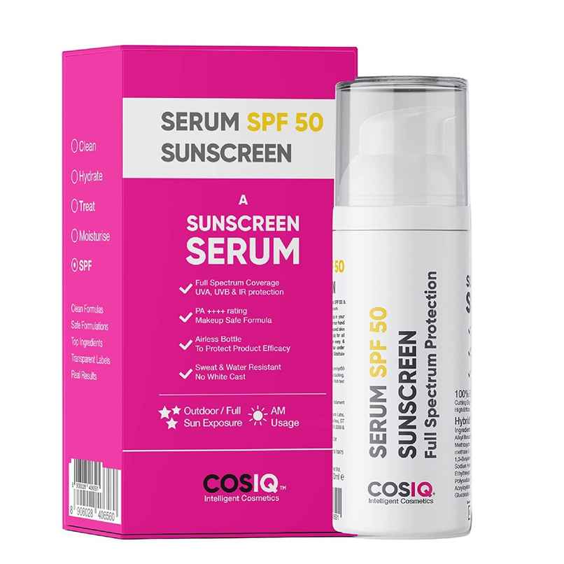 CosIQ SPF 50 PA++++ Serum-Based Outdoor Non-Greasy Matte Finish Sunscreen for All Skin Types