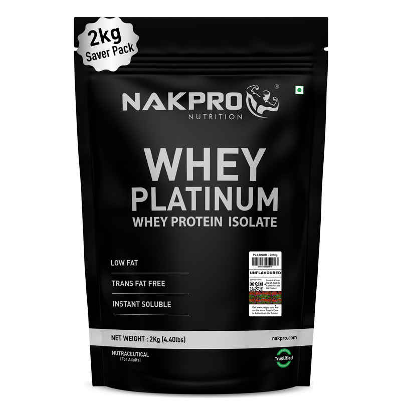 Nakpro Platinum Whey Protein Isolate |Trustified Certified | Unflavoured