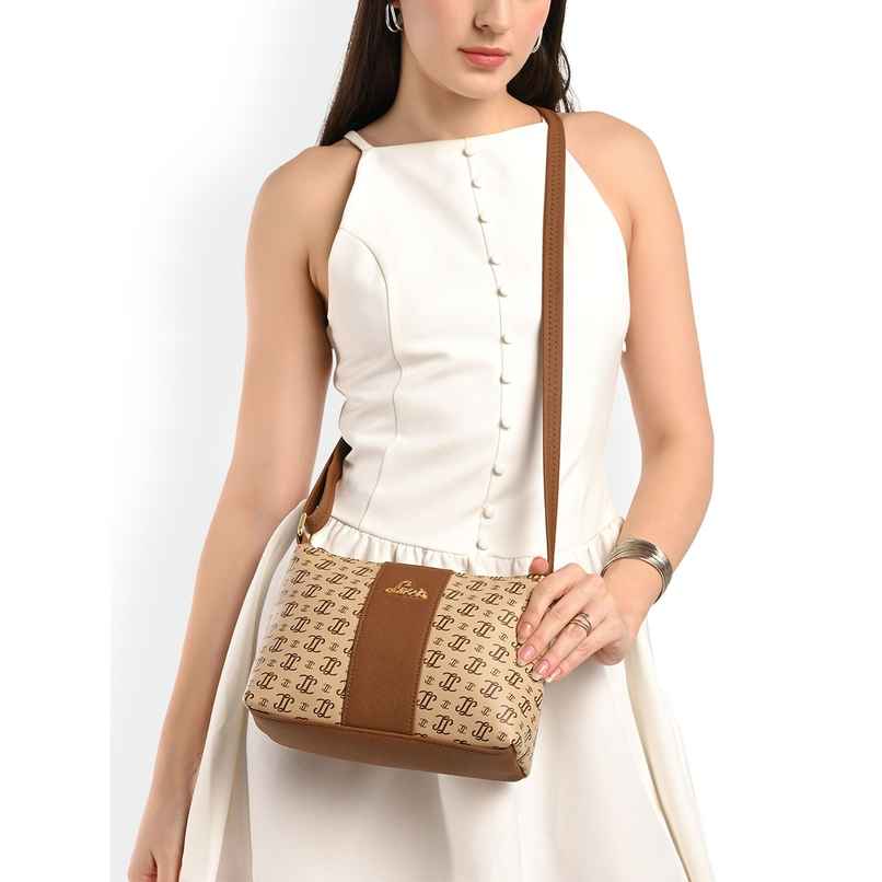 Lavie Women's Mono Ll Evelynn Crossbody Sling Bag | Ladies Purse Handbag | Taupe