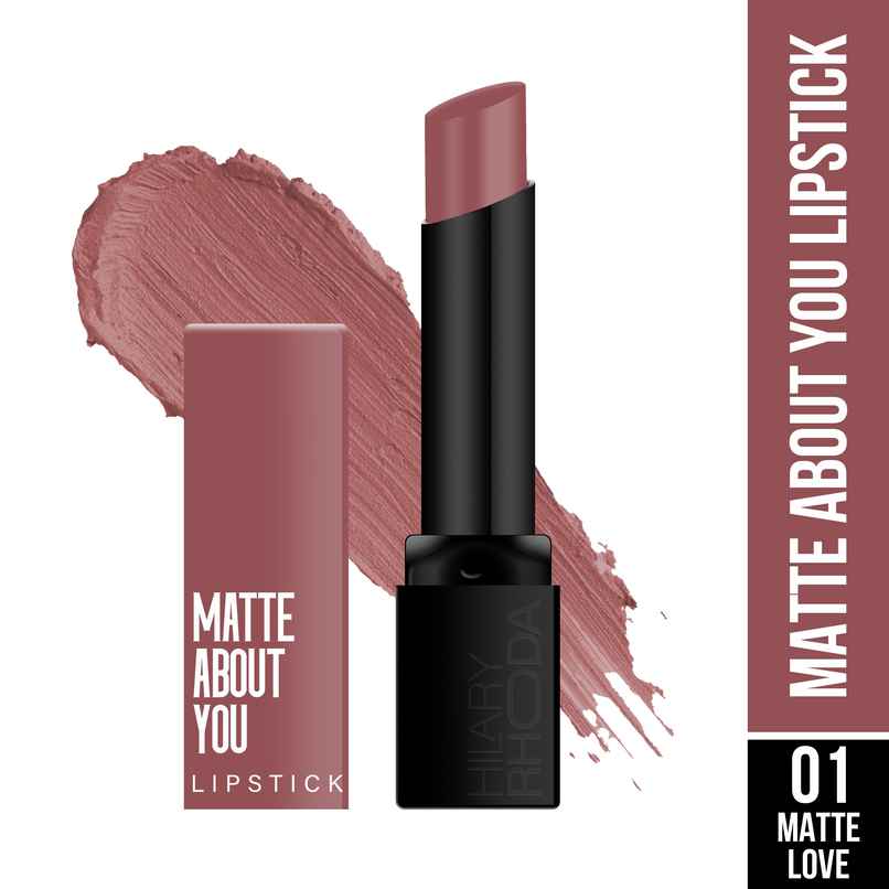 Hilary Rhoda Matte About You Lipstick | Long Lasting & Highly Pigmented | Latte Love - Shade 01 Hilary Rhoda Matte About You Lipstick | Long Lasting & Highly Pigmented | Latte Love - Shade 01