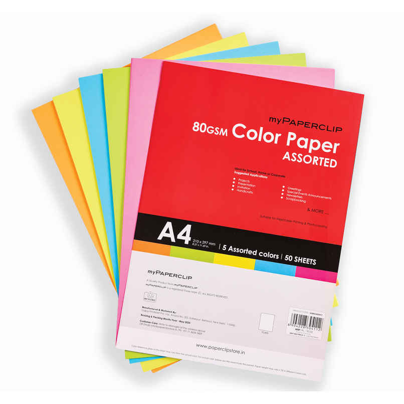 myPAPERCLIP 80 Gsm Coloured Paper | Assorted