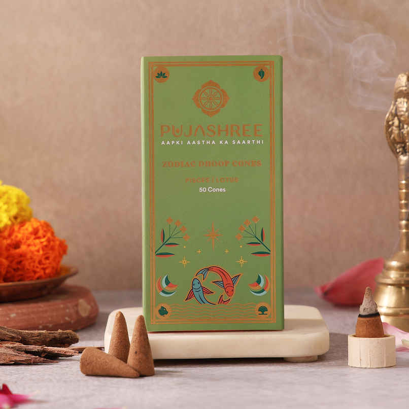 Pujashree Zodiac Dhoop Cones | Pisces - Lotus