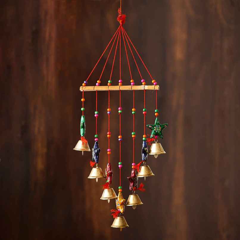 eCraftIndia Handcrafted Decorative Colorful Stars Wall/Door/Window Hanging Bells eCraftIndia Handcrafted Decorative Colorful Stars Wall/Door/Window Hanging Bells