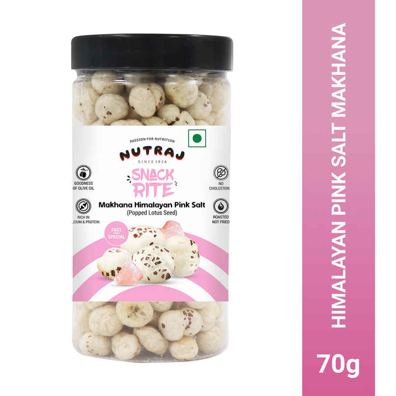 Nutraj Snackrite Roasted Makhana | Himalayan Pink Salt | Jar Nutraj Snackrite Roasted Makhana | Himalayan Pink Salt | Jar