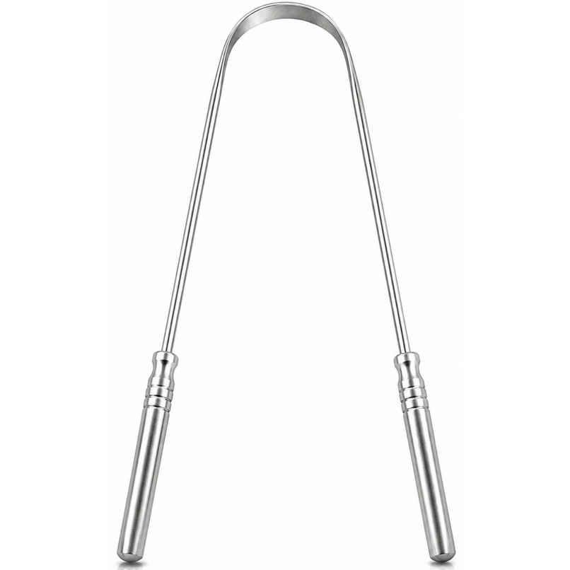 Midazzle Metal Stainless Steel Tongue Cleaner with Handle | MIOT7502 Midazzle Metal Stainless Steel Tongue Cleaner with Handle | MIOT7502