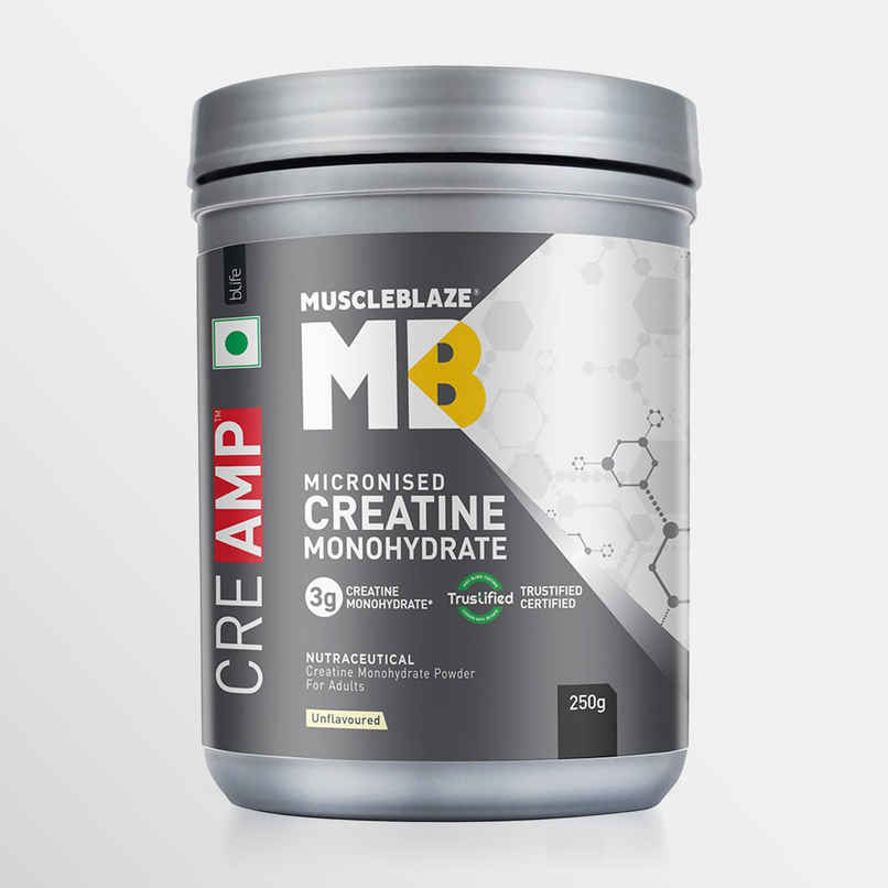 MuscleBlaze Micronized Creatine Monohydrate CREAMP Powder (Unflavored, 80 Servings) MuscleBlaze Micronized Creatine Monohydrate CREAMP Powder (Unflavored, 80 Servings)