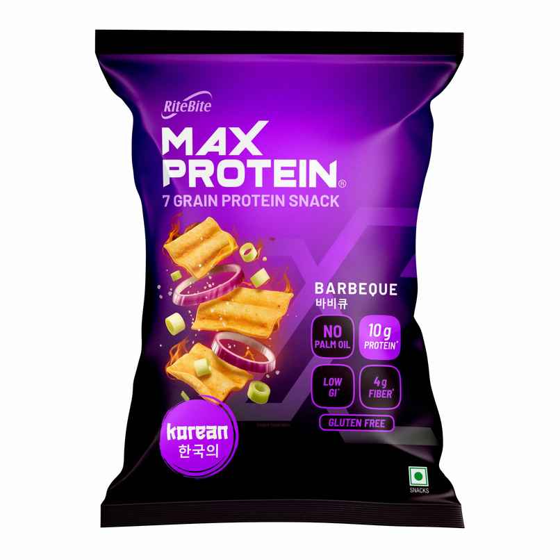 RiteBite Max Protein Barbeque Multigrain Protein Korean Chips | 10g Protein | 4g Fiber RiteBite Max Protein Barbeque Multigrain Protein Korean Chips | 10g Protein | 4g Fiber