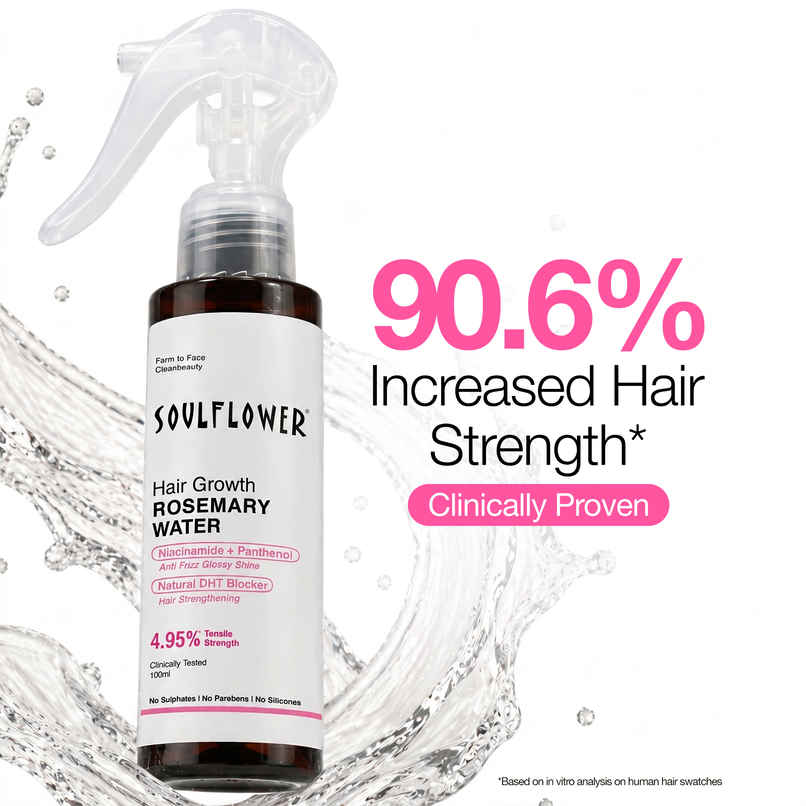 Soulflower Rosemary Water Hair Spray With Cooling Mint for Frizz Control Soulflower Rosemary Water Hair Spray With Cooling Mint for Frizz Control