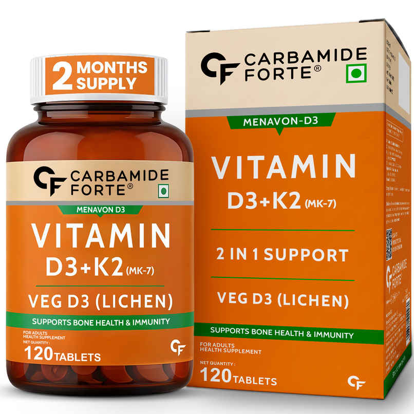 Carbamide Forte Vitamin D Tablets | Vitamin D3 K2 Supplement to support Bone & Heart Health 120 tab Carbamide Forte Vitamin D Tablets | Vitamin D3 K2 Supplement to support Bone & Heart Health 120 tab