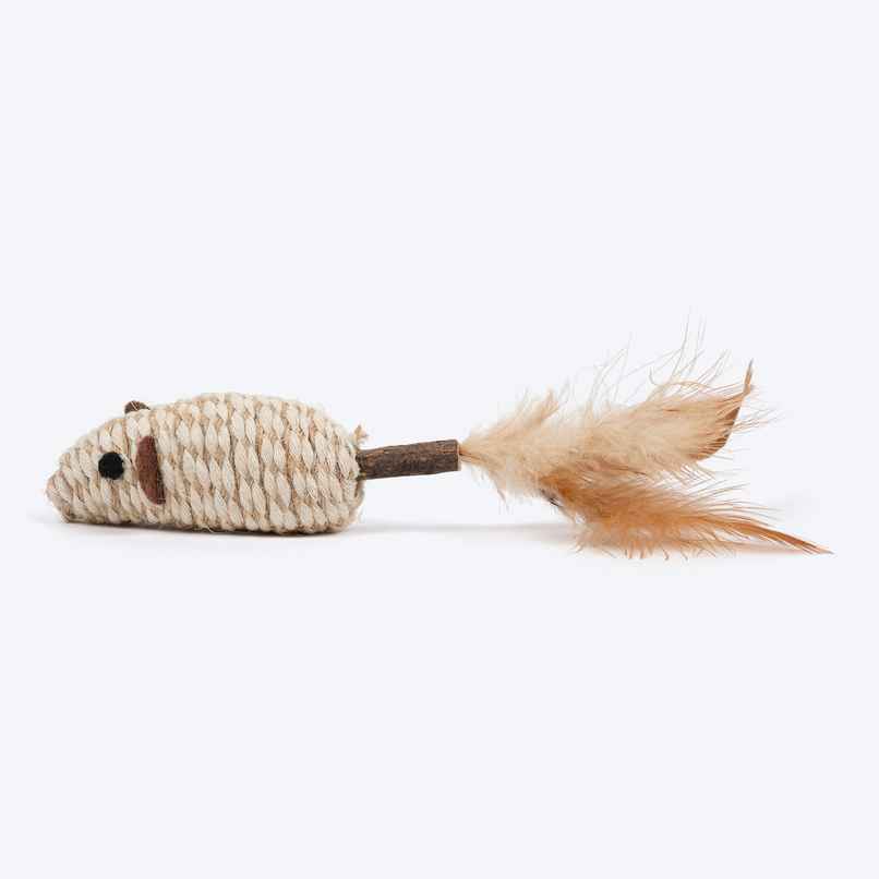 TLC Wiggle Mouse Matatabi Toy for Cats Beige