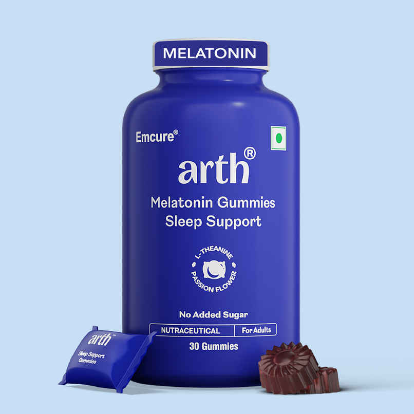 Arth By Emcure Melatonin Gummies | Sleep Gummies (Cranberry) with L-Theanine & Chamomile Arth By Emcure Melatonin Gummies | Sleep Gummies (Cranberry) with L-Theanine & Chamomile