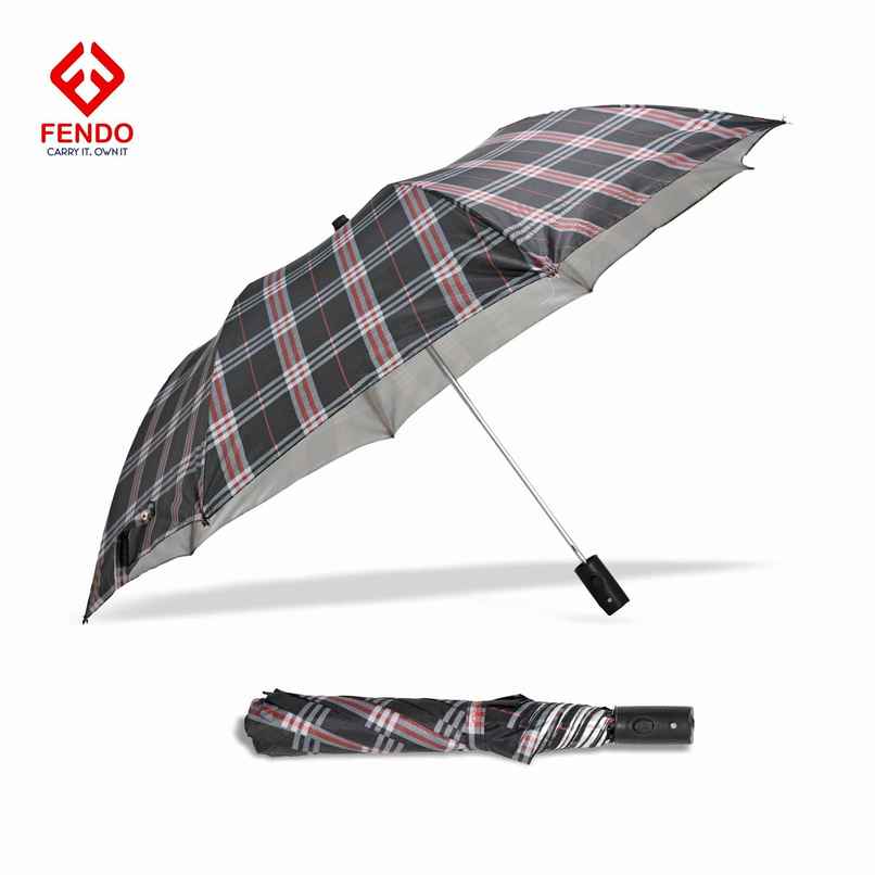 Fendo Emmott Auto Open Sun & Rainproof Regular Umbrella| Brown Checks | 24.5 Inch | 2 Fold Fendo Emmott Auto Open Sun & Rainproof Regular Umbrella| Brown Checks | 24.5 Inch | 2 Fold