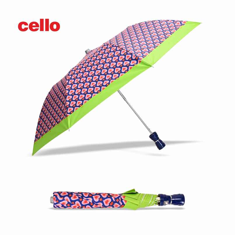 Cello Megha 21 Inch 2 Fold Mix Print Umbrella | Silver Light Pink Cello Megha 21 Inch 2 Fold Mix Print Umbrella | Silver Light Pink