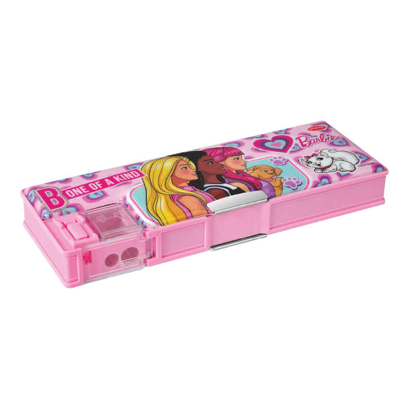PRATAP Mag lock Junior Dual Side Pencil box with 2 sharpener Purple Barbie