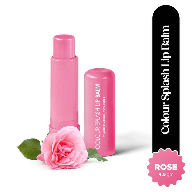 Hilary Rhoda Colour Splash Lip Balm With SPF15 | Vitamin E | Cocoa Butter | 45 g | Rose | Shade 01
