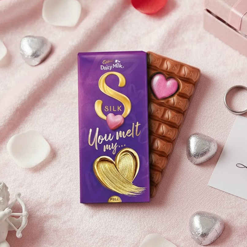 Cadbury Dairy Milk Silk Heart Blush Chocolate Bar Valentines Gift Pack